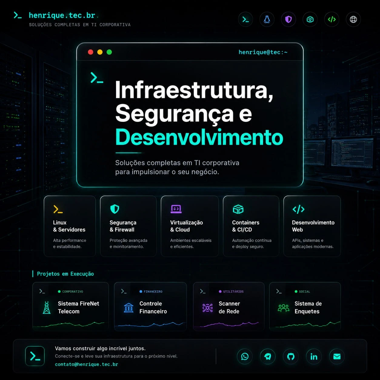 Soluções completas em TI desenvolvido para Henrique Tec