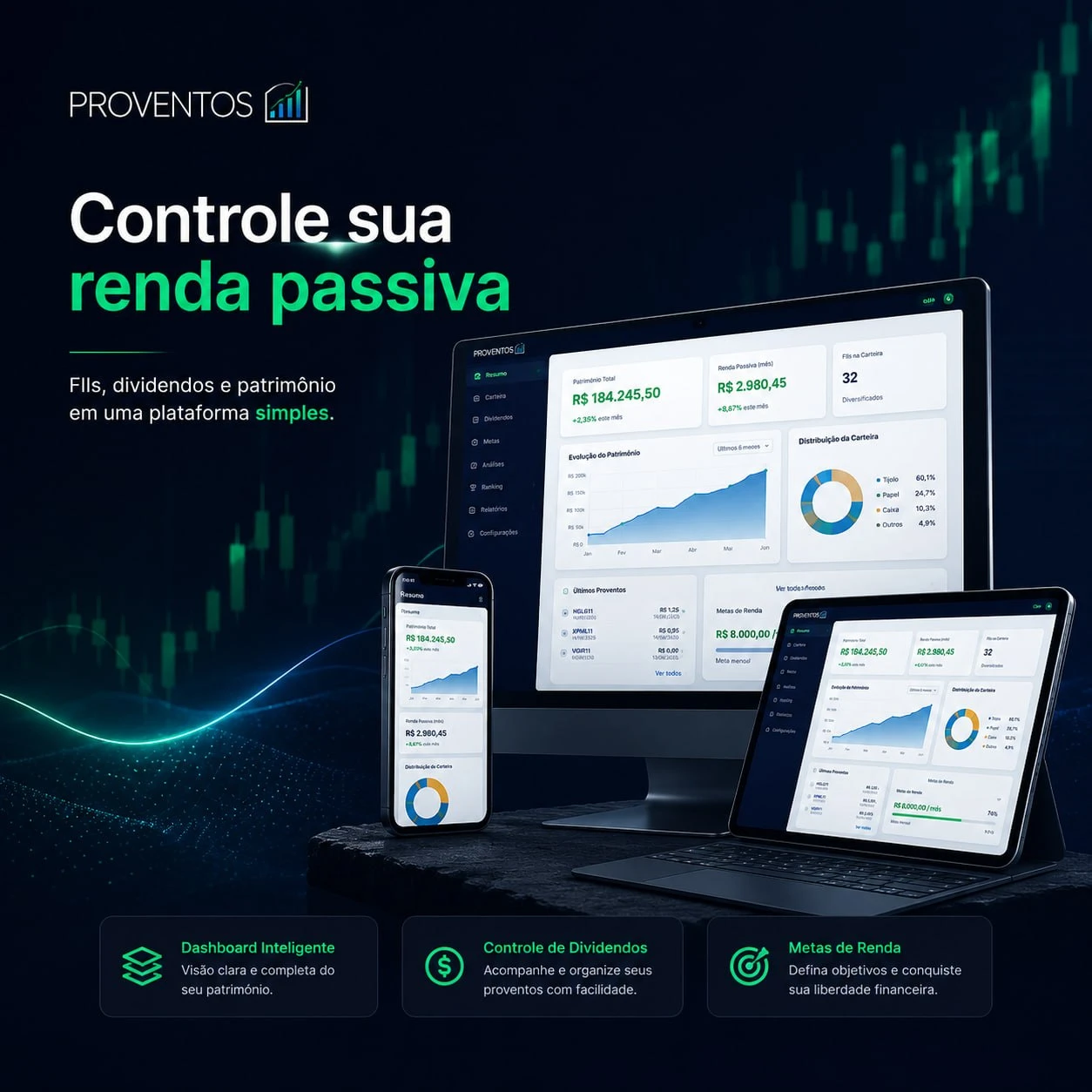 Controle de renda passiva desenvolvido para Proventos